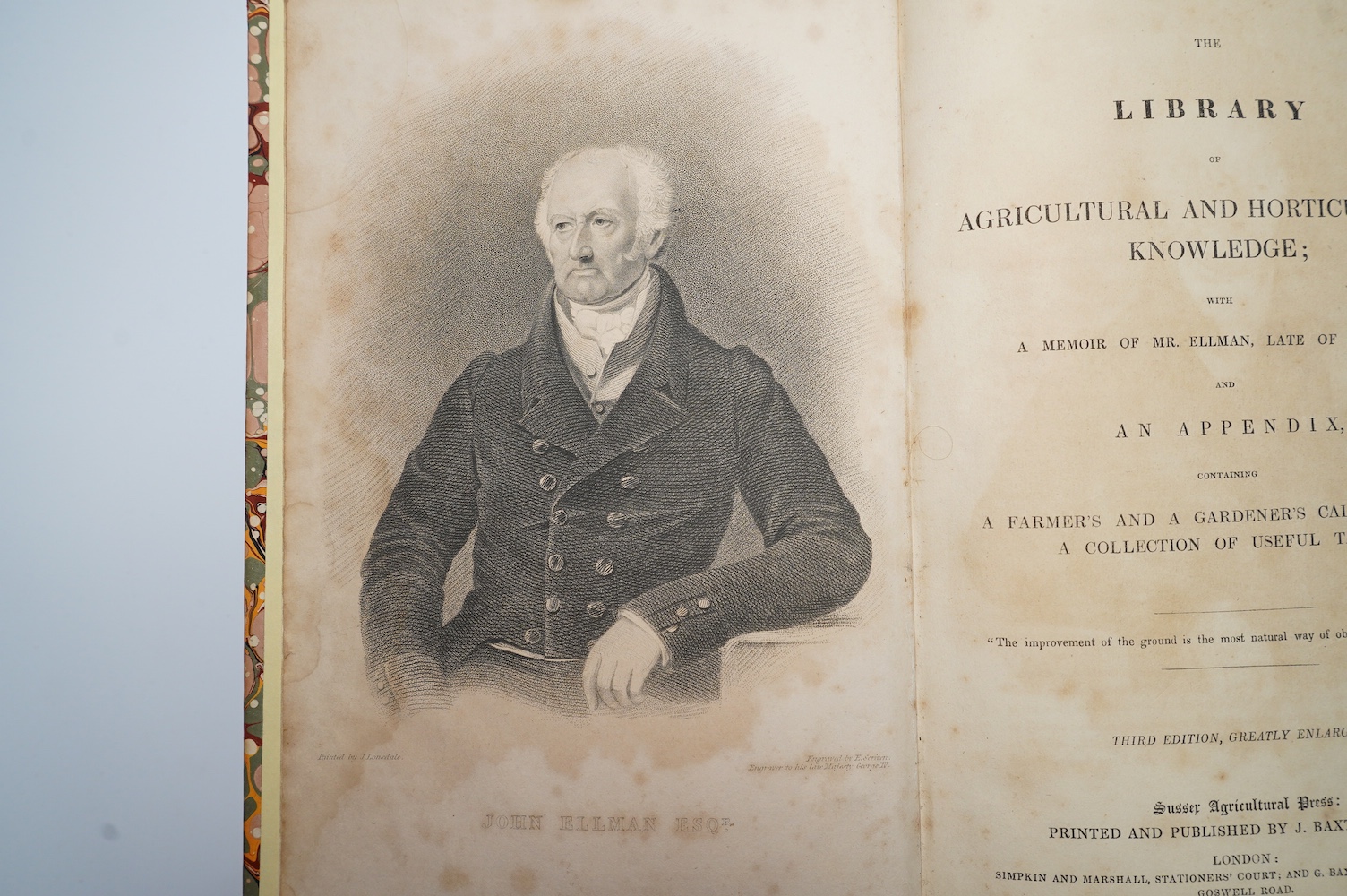 Marshall, William - Minutes, Experiments, Observations...on Agriculture.....in the Southern Counties. new edition. To which is prefixed a Sketch of the Vale of London, and an outline of its rural economy....2 vols. 2 fol